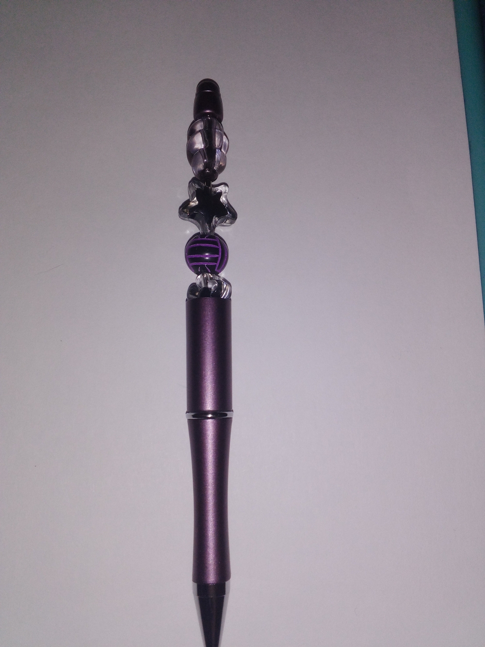 Purple Beaded Decorative Pen
